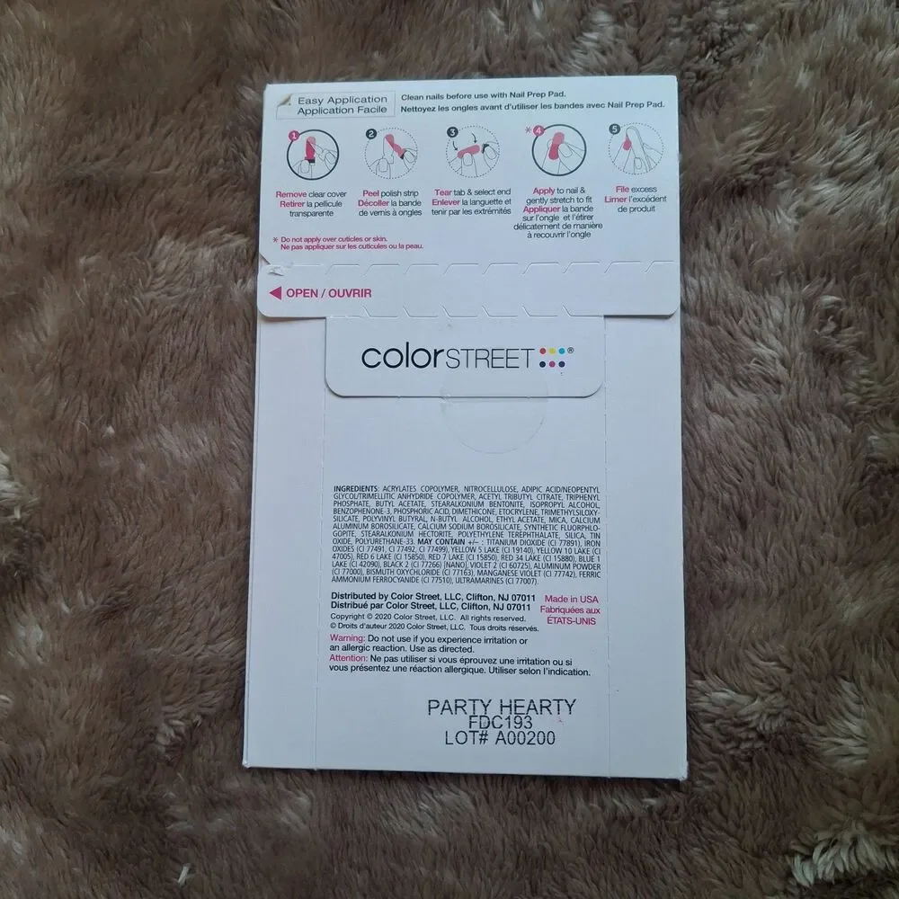 Color Street 100% Nail Polish Strips - Party Hearty - Easy to Use